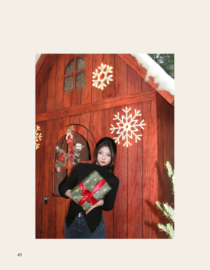 Festive portrait before a red building