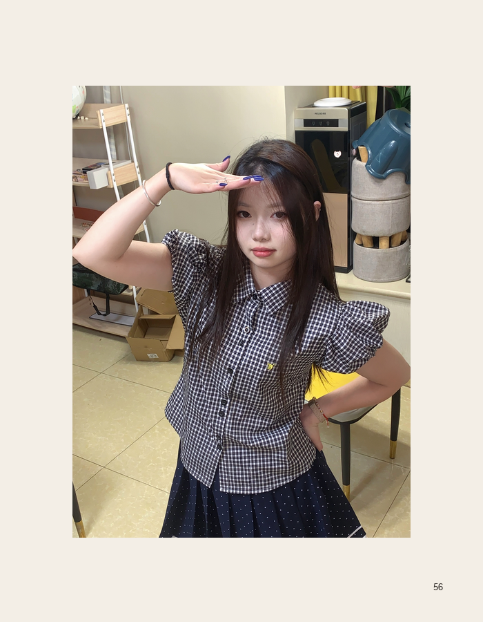 Casual portrait in a checkered outfit